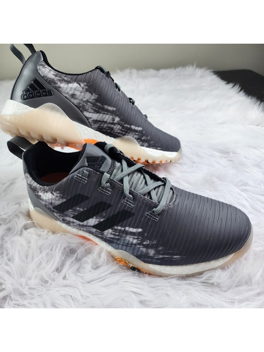 Adidas Men's Size 11.5 CODECHAOS Golf Shoes In Grey, Orange, and Black NWT